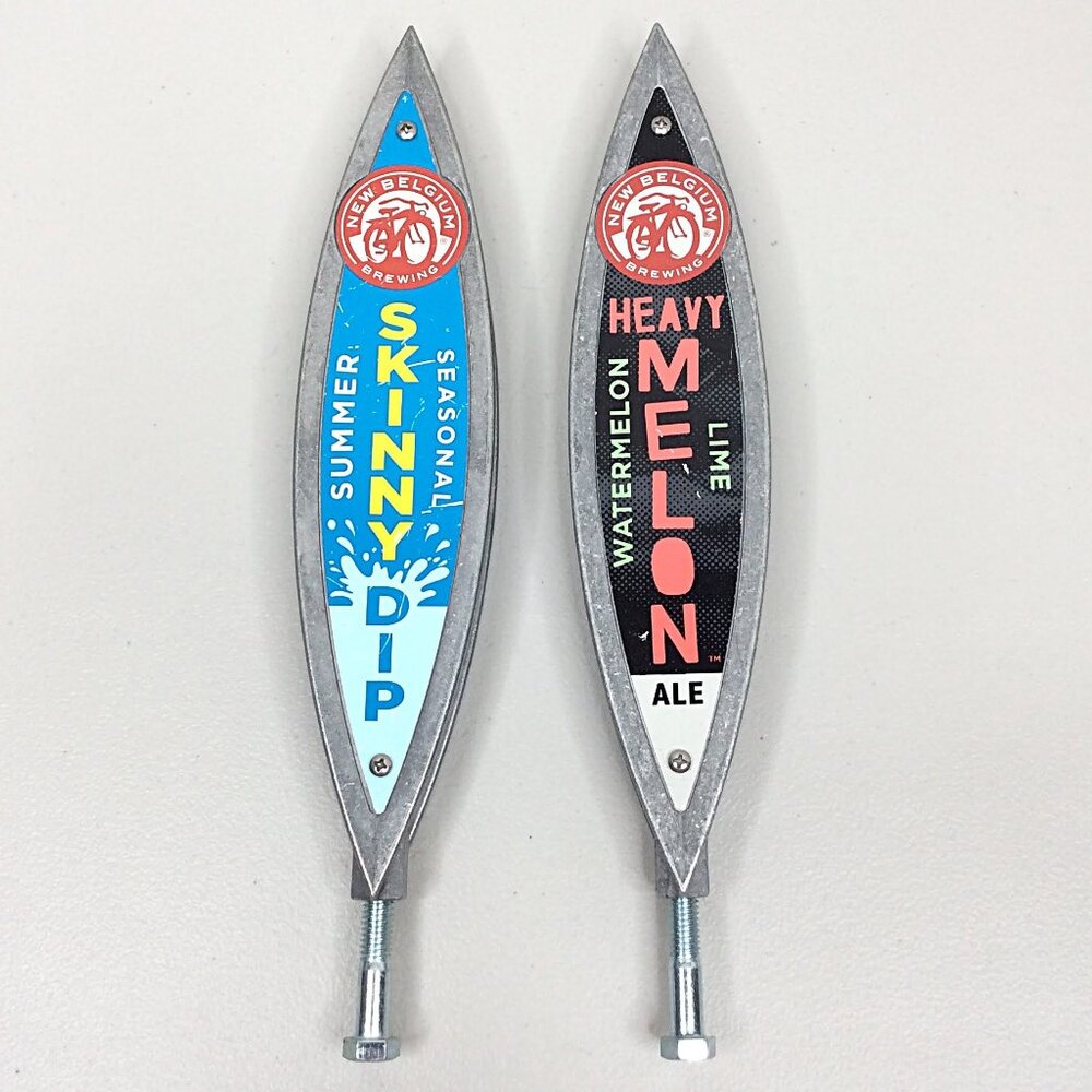 Lot of 2 New Belgium Brewing Tap Handles Heavy Melon Skinny‎ Dip Ben & Jerry's